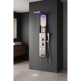 Panel de Dus Shark cu Efect de Ploaie si Jeturi cu Masaj, Alb Periat