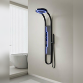 Panel de Dus Shark cu Efect de Ploaie si Jeturi cu Masaj, Design Unic, LED Incorporat, Negru