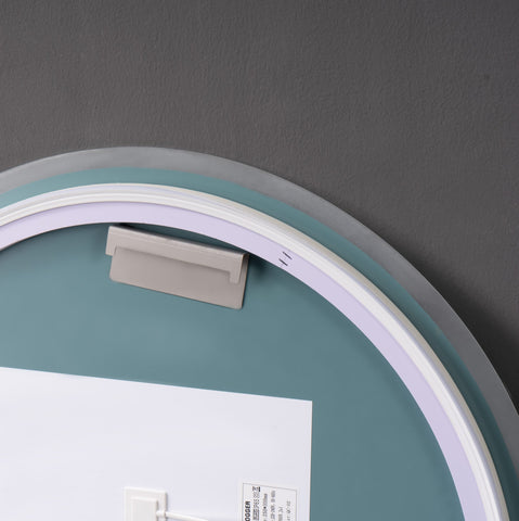 Oglinda LED 80×80 cm, Senzor Miscare Premium – 3 Tipuri de Lumina, Dimabila, Ceas & Temperatura, Dezaburire