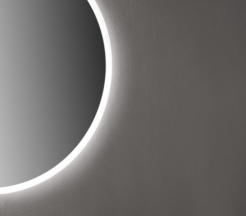 Oglinda LED 80×80 cm, Senzor Miscare Premium – 3 Tipuri de Lumina, Dimabila, Ceas & Temperatura, Dezaburire