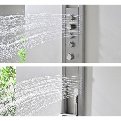 Panel de Dus Lux, Efect de Ploaie, 4 Functii Apa, Gri Antracit