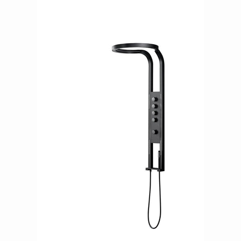 Panel de Dus Lux, Efect de Ploaie, 4 Functii Apa, Negru Mat