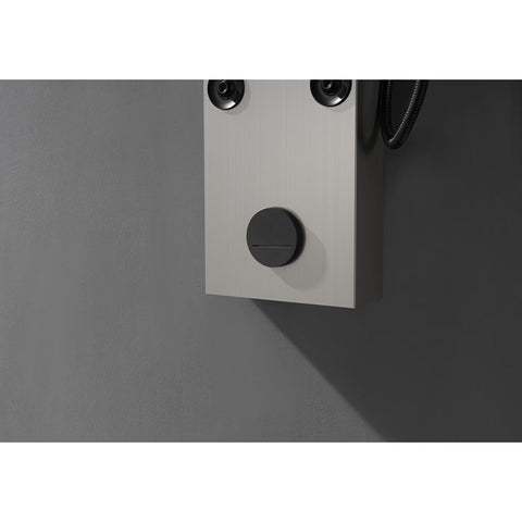 Panel de Dus cu Efect de Ploaie si Jeturi cu masaj, Oglinda LED Incorporata, Argintiu Periat