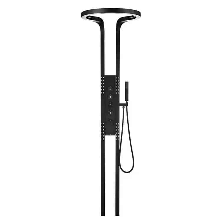 Panel de Dus Lux Imperial, Efect de Ploaie, 5 Functii Hidromasaj , Negru