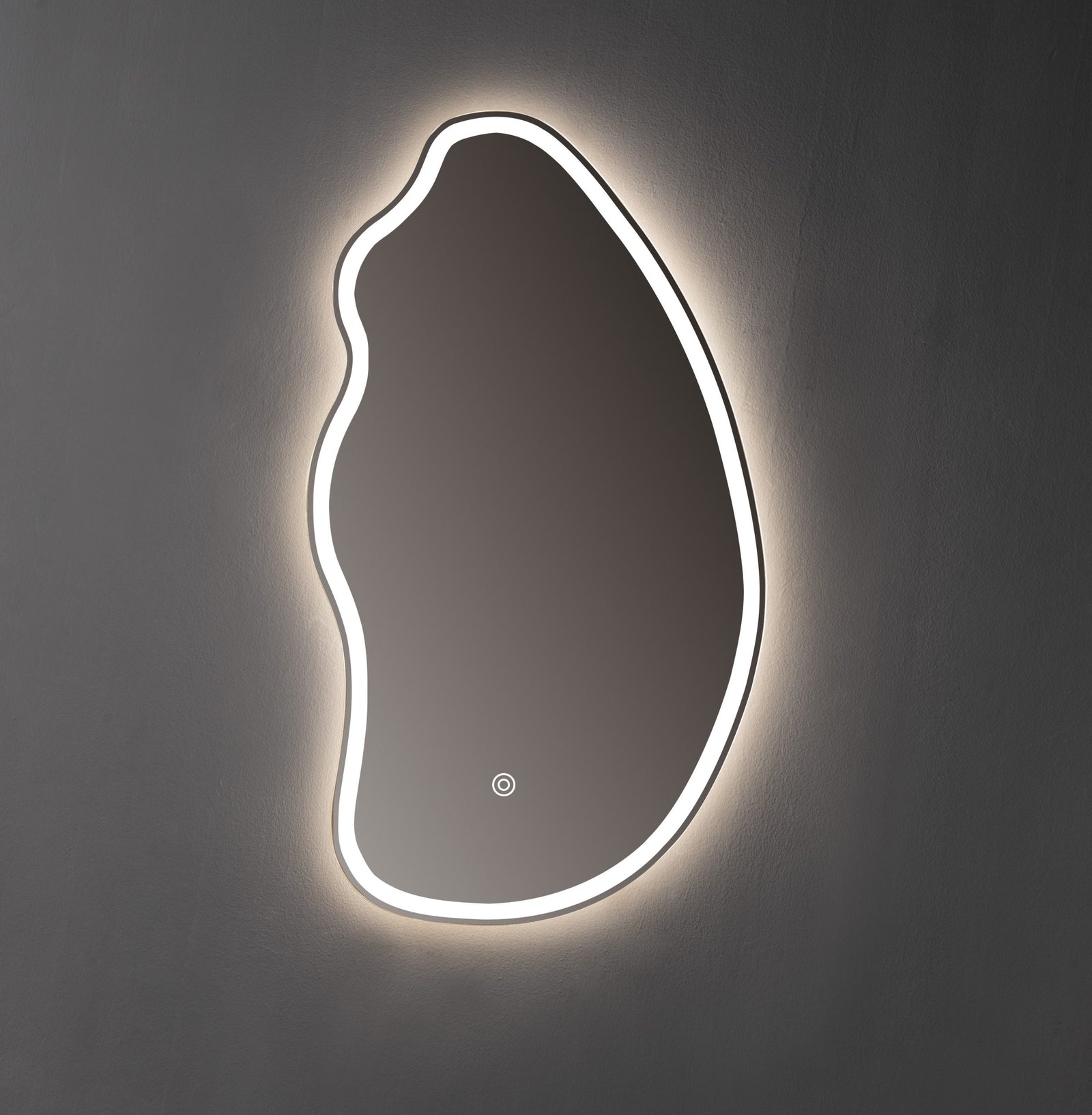 Oglinda LED Asimetrica Premium 60×100 cm, Touch, 3 Tipuri Lumina – Calda, Rece, Naturala