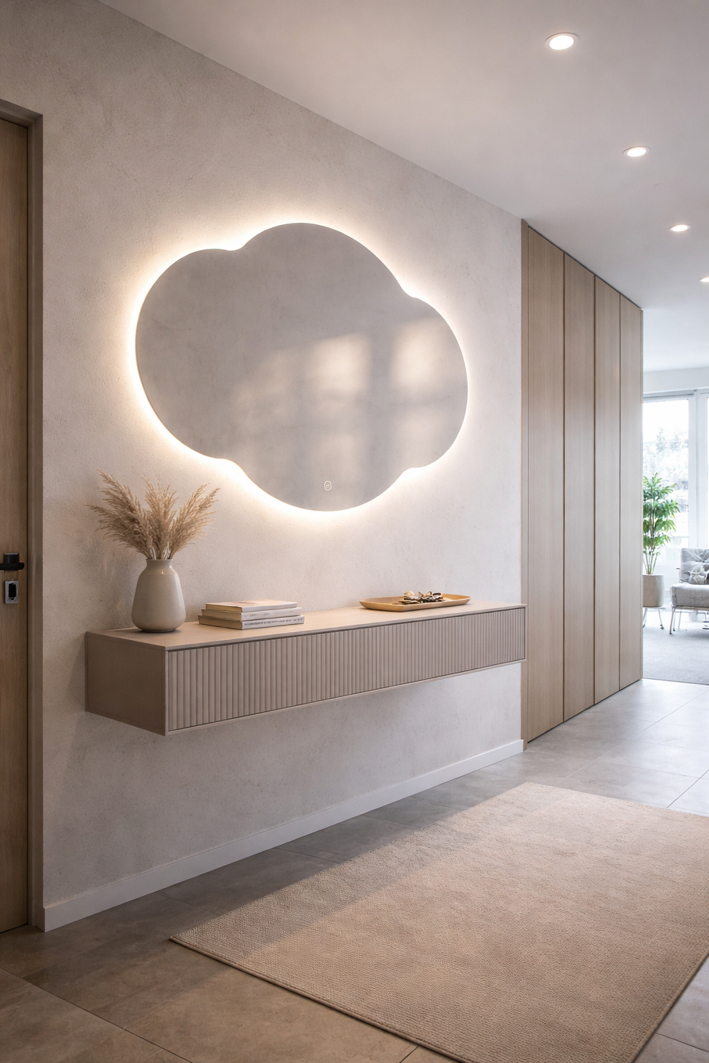Oglinda LED Norisor Premium 110×90 cm, Touch, 3 Tipuri Lumina – Calda, Rece, Naturala