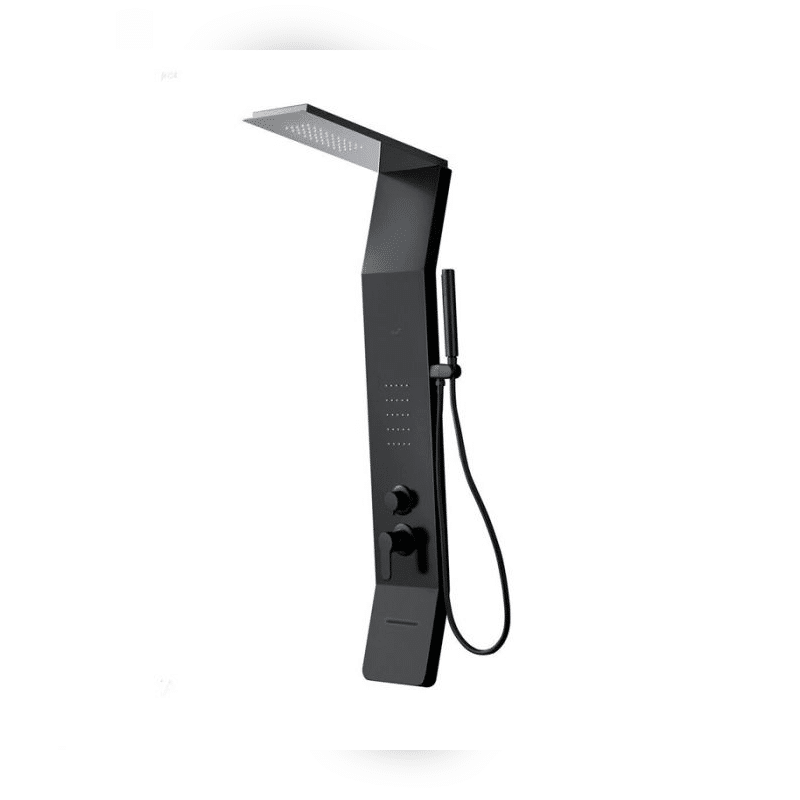 Panel de Dus Shark cu Efect de Ploaie si Jeturi cu Masaj, Negru Mat