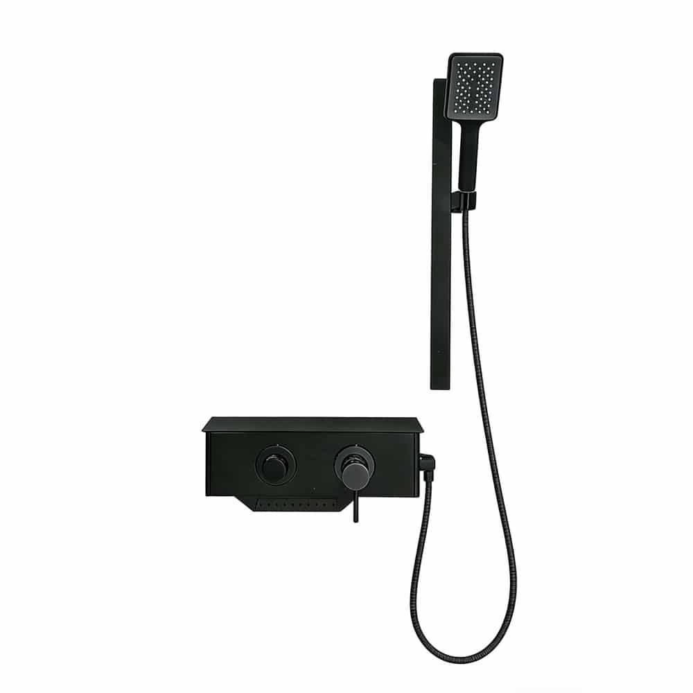 Panel de Dus Simplu, Negru Mat